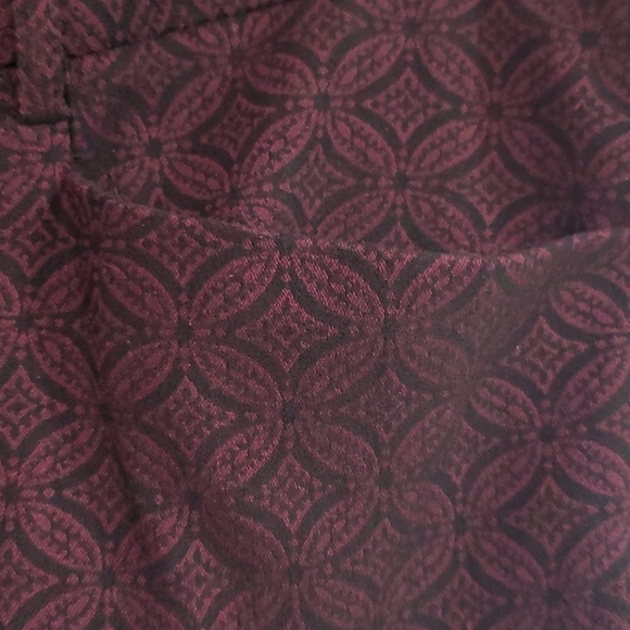 Mario Serrani Italy Burgundy/Black Patterned Pant - Picture 3 of 10